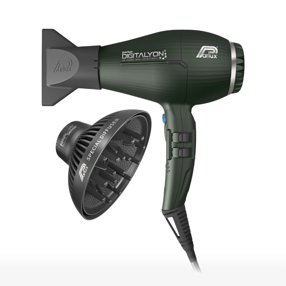 Asciugacapelli Parlux Digitalyon antracite con bocchetta e diffusore MagicSense