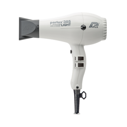 Parlux 385 PowerLight bianco con bocchetta inserita
