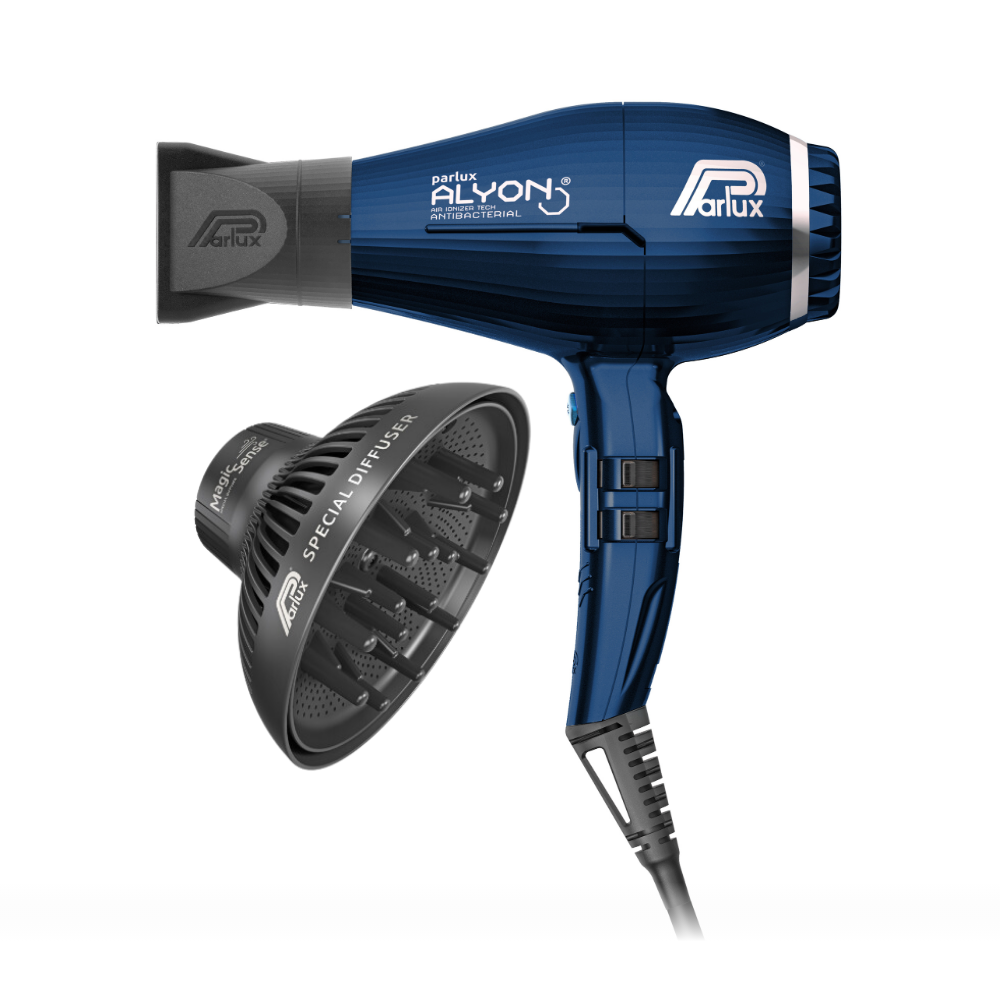 Asciugacapelli Parlux Alyon blu con bocchetta e diffusore MagicSense